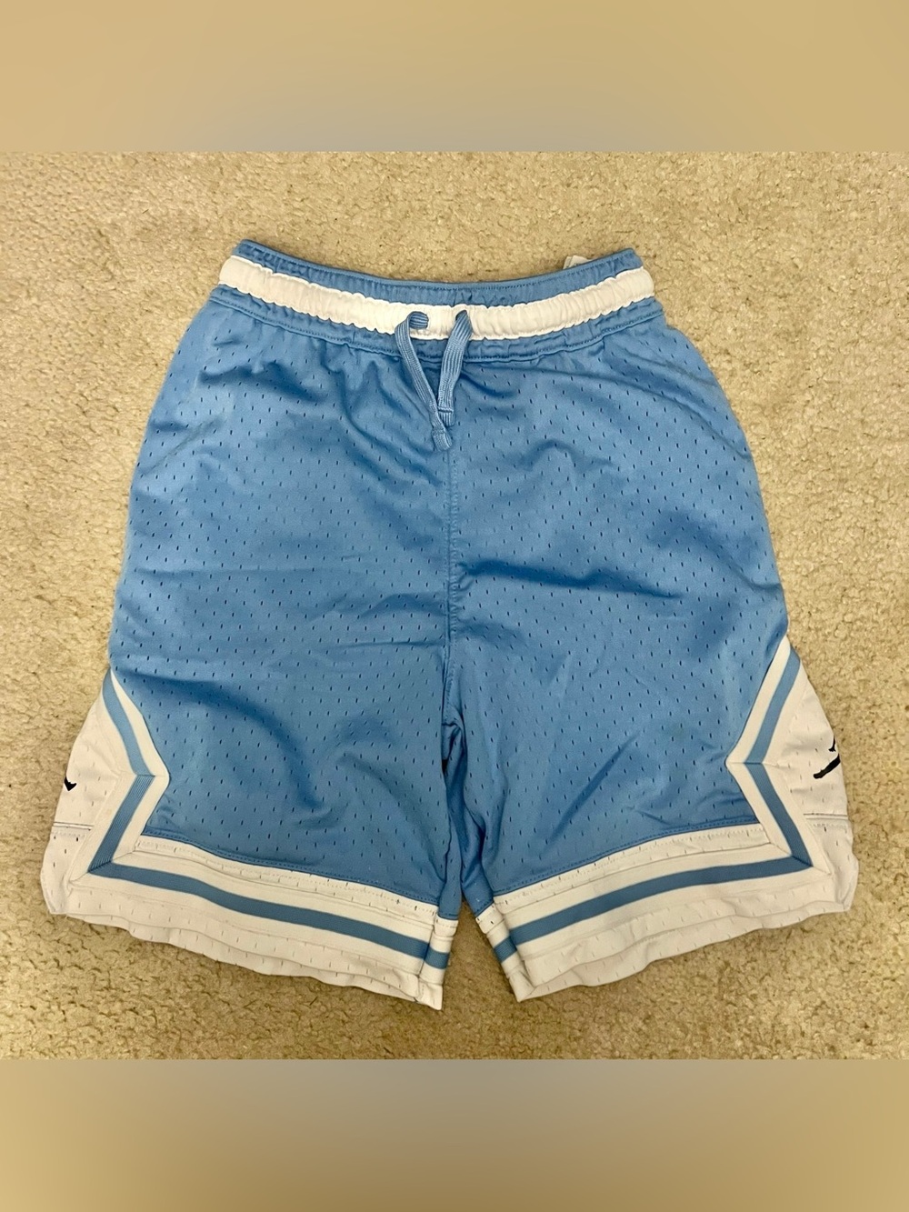 Jordan Blue Athletic Mesh Shorts with White Trim